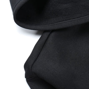 Black dress inner fabric and hem