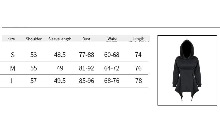 Witching hour sweater dress S M L size chart