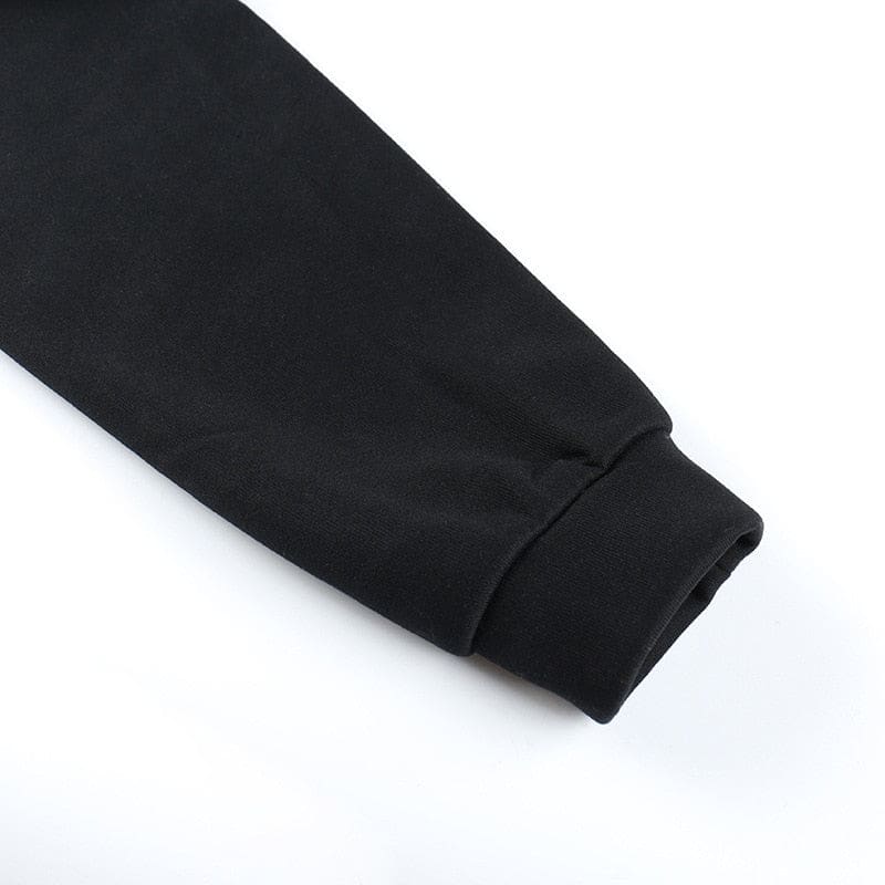 Black dress sleeve cuff close-up