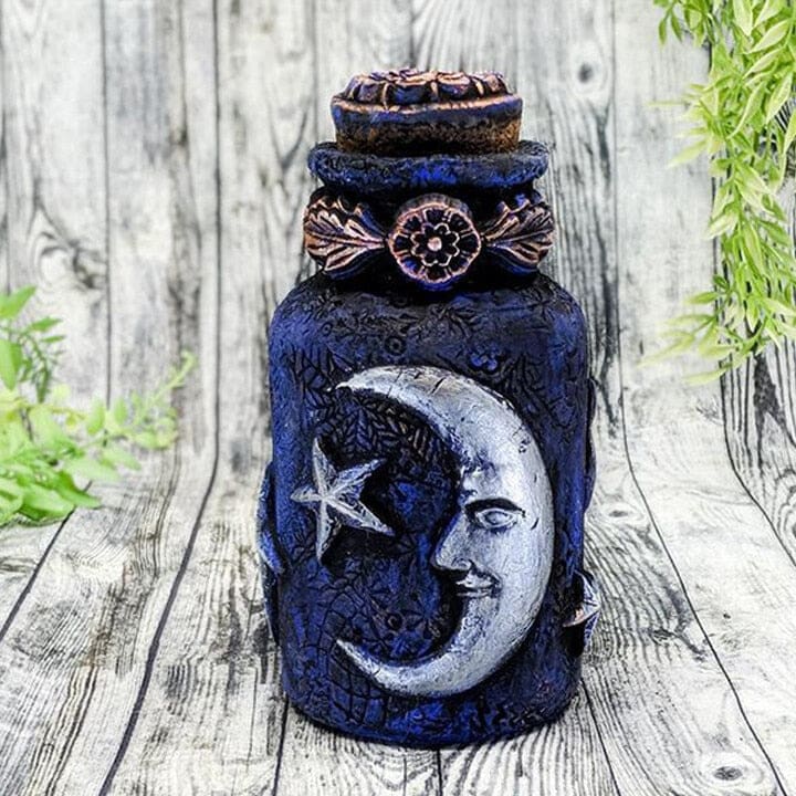 Blue moon decorative bottle front