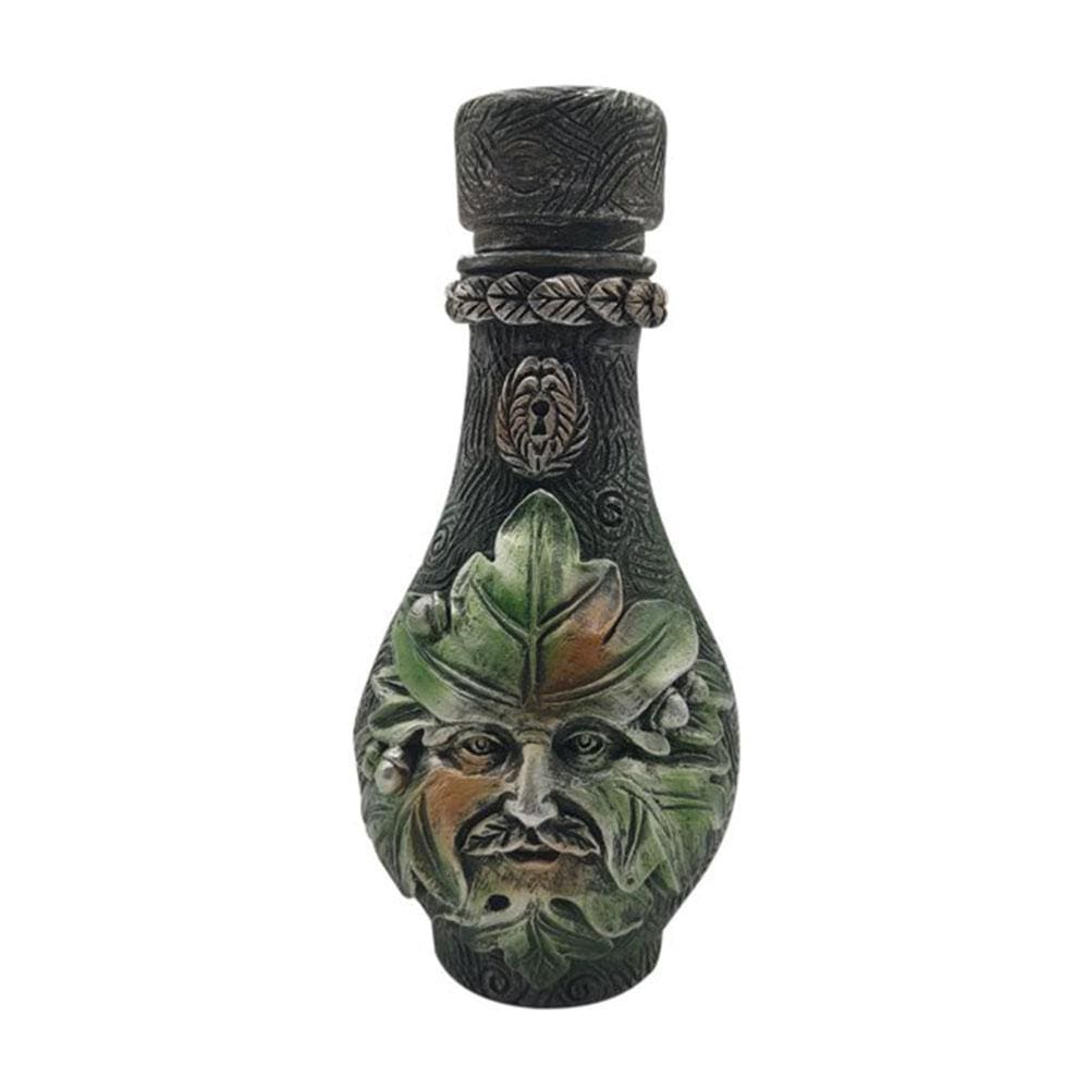 Green leaf decorative bottle isolated