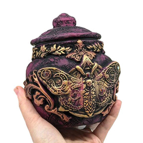Purple moth jar front silhouette